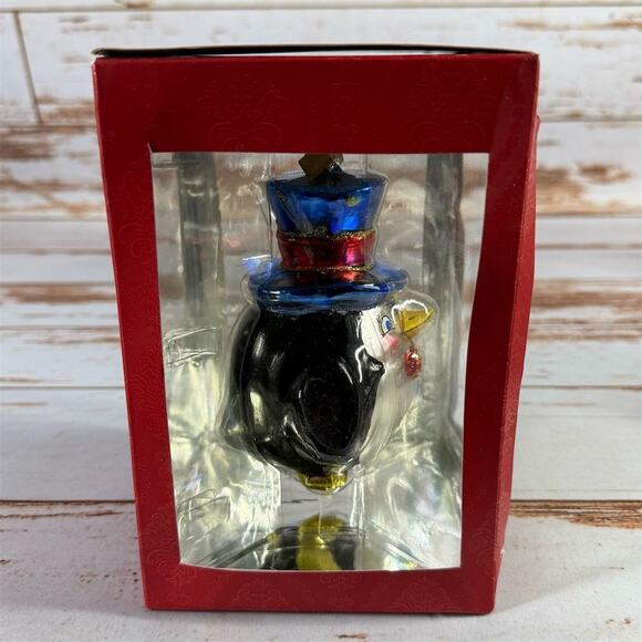 Radko Sparkle Bright Penguin Blown Glass Christmas Ornament 3" Multicolor - Picture 4 of 5